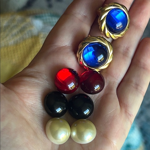 Vintage KJL Kenneth Jay Lane Interchangeable Clip On Earrings - Picture 8 of 15